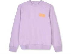 sweatshirt fra Mads Nørgaard i farven orchid petal med orange logo